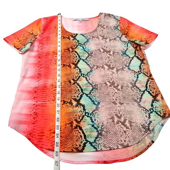Anthro Lovers + Friends Rainbow Snakeskin Top Small - Picture 7 of 8